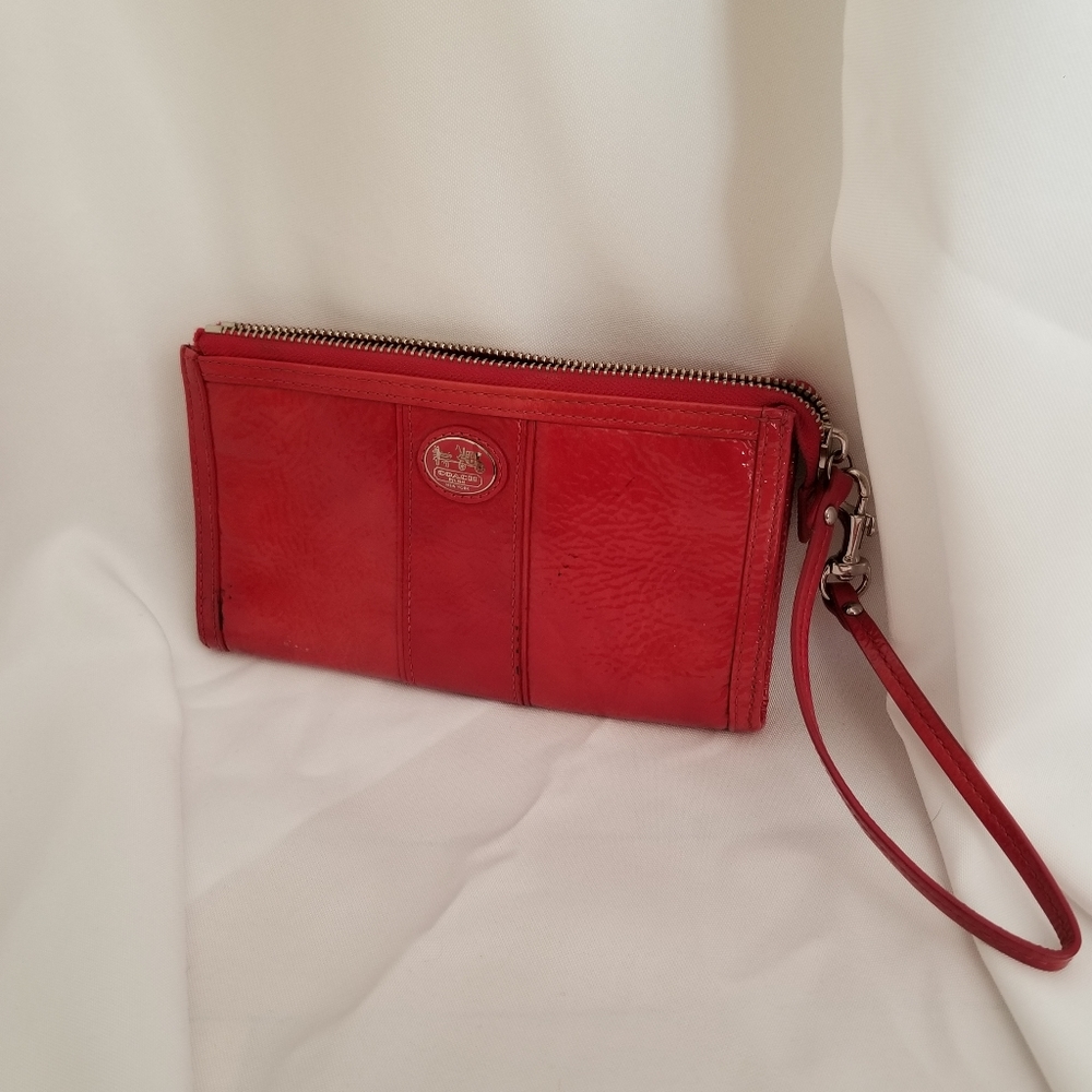 Red coach wallet wristlet
